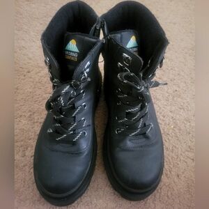 Black Hiking Boots with Silver Accents
